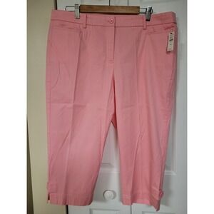 Talbots Perfect Skimmer Pink Petite‎ Crop Pants 16P Stretch NWT